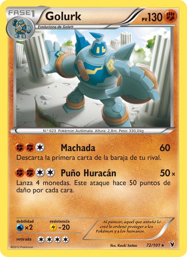 Golurk 72 — Nobles Victorias (Spanish Pokémon TCG card)