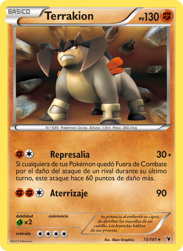 Terrakion 73 — Nobles Victorias (Spanish Pokémon TCG card)