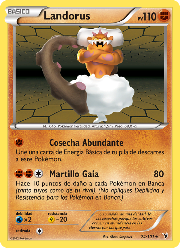Landorus 74 — Nobles Victorias (Spanish Pokémon TCG card)