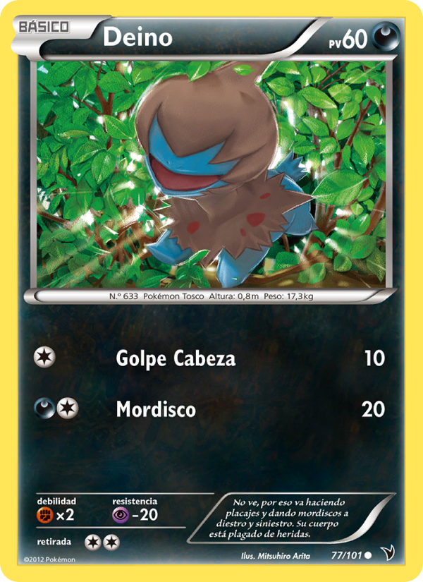 Deino 77 — Nobles Victorias (Spanish Pokémon TCG card)
