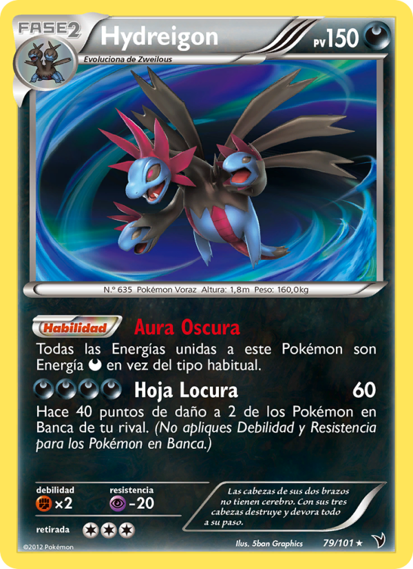Hydreigon 79 — Nobles Victorias (Spanish Pokémon TCG card)