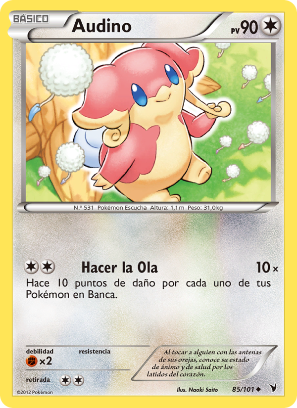Audino 85 — Nobles Victorias (Spanish Pokémon TCG card)