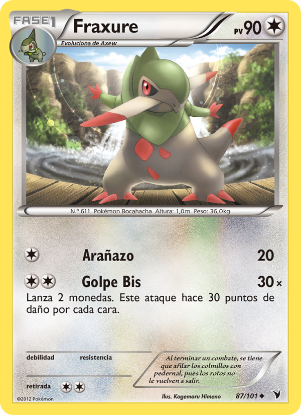 Fraxure 87 — Nobles Victorias (Spanish Pokémon TCG card)
