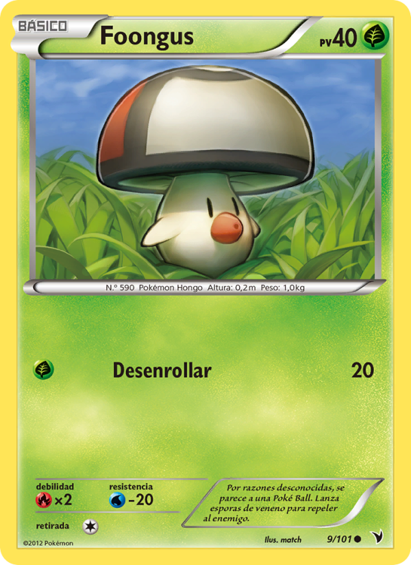Foongus 9 — Nobles Victorias (Spanish Pokémon TCG card)