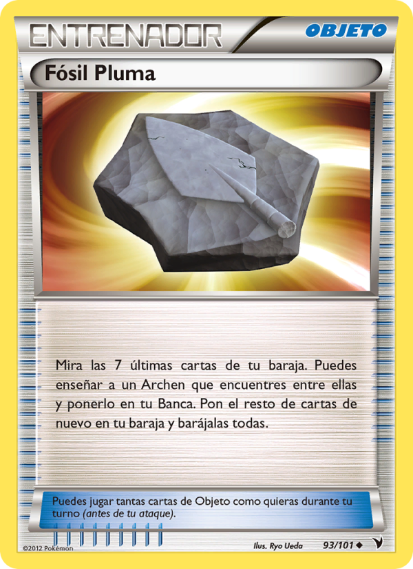 Fósil Pluma 93 — Nobles Victorias (Spanish Pokémon TCG card)