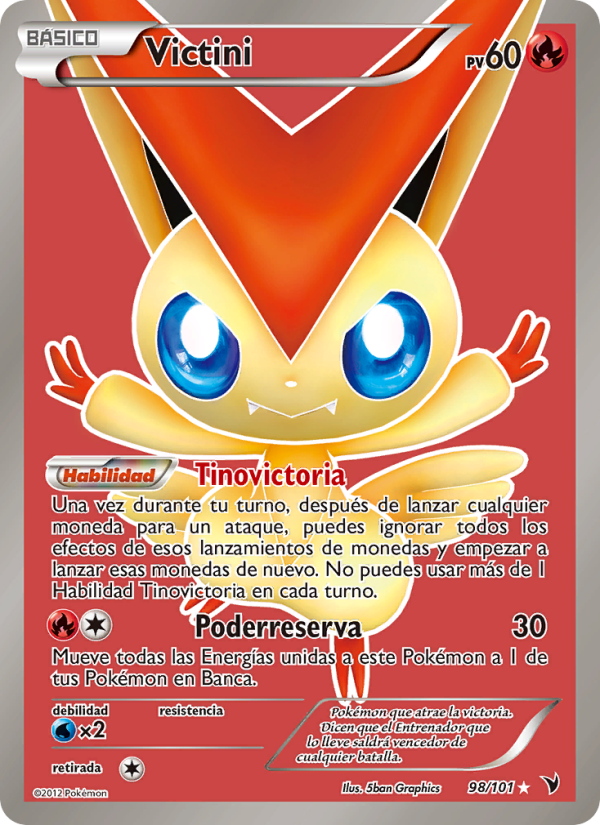 Victini 98 — Nobles Victorias (Spanish Pokémon TCG card)