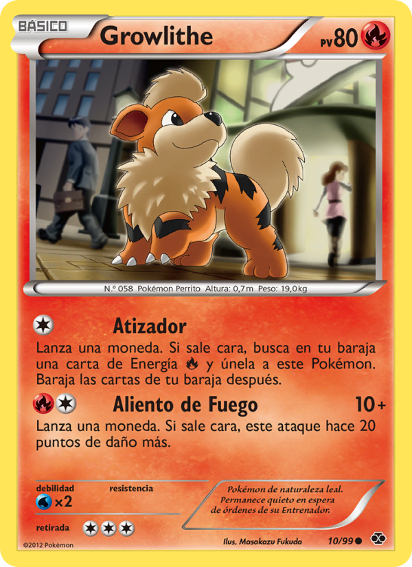 Growlithe 10 — Próximos Destinos (Spanish Pokémon TCG card)