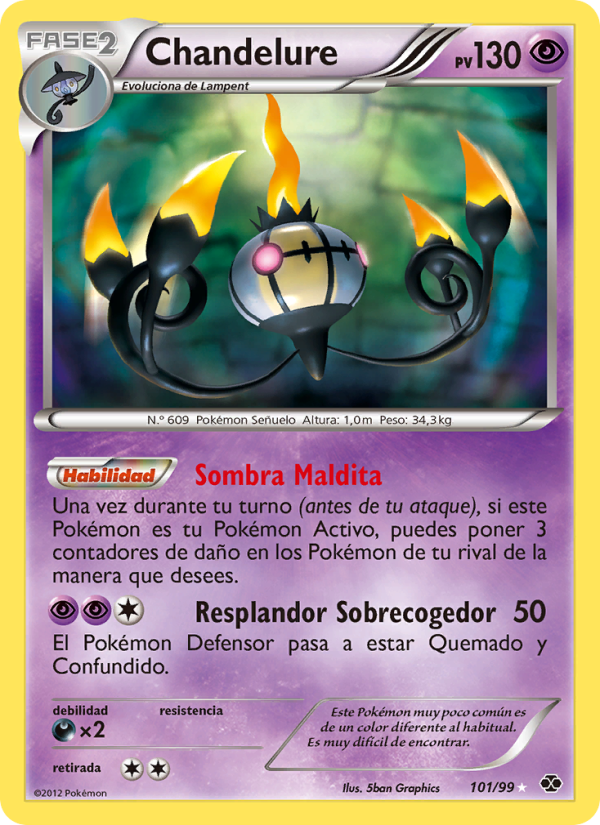 Chandelure 101 — Próximos Destinos (Spanish Pokémon TCG card)