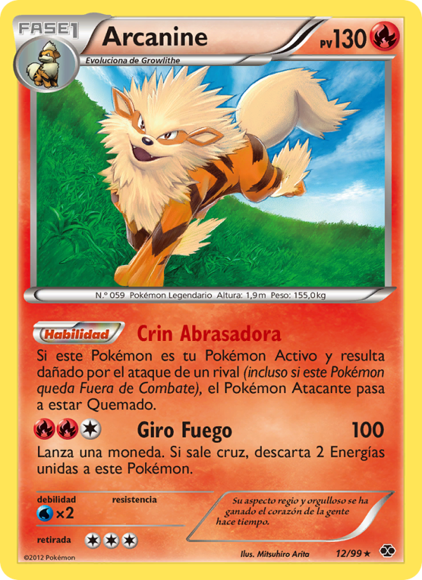 Arcanine 12 — Próximos Destinos (Spanish Pokémon TCG card)