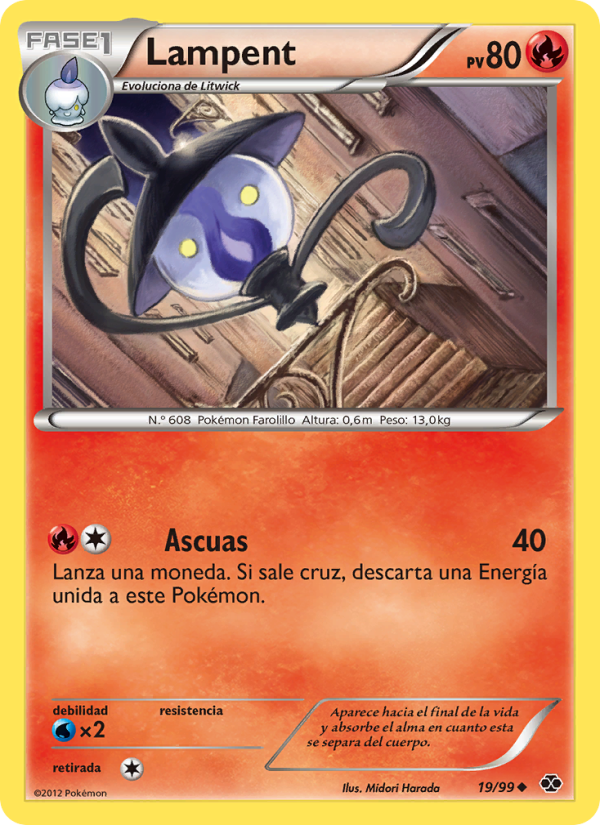 Lampent 19 — Próximos Destinos (Spanish Pokémon TCG card)