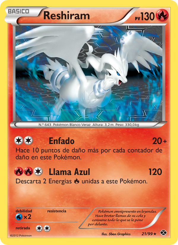 Reshiram 21 — Próximos Destinos (Spanish Pokémon TCG card)