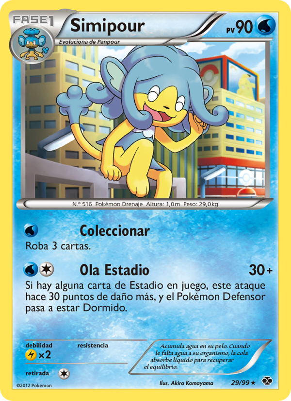 Simipour 29 — Próximos Destinos (Spanish Pokémon TCG card)