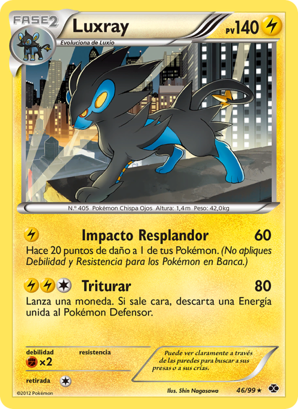 Luxray 46 — Próximos Destinos (Spanish Pokémon TCG card)