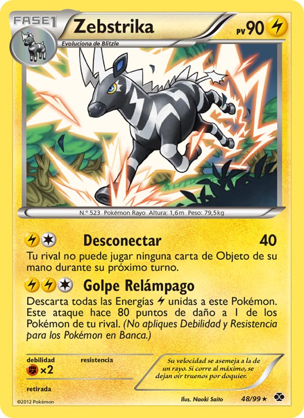 Zebstrika 48 — Próximos Destinos (Spanish Pokémon TCG card)