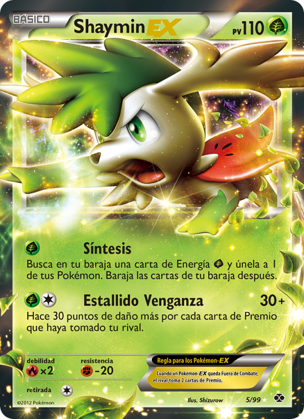 Shaymin-EX 5 — Próximos Destinos (Spanish Pokémon TCG card)