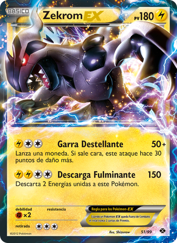 Zekrom-EX 51 — Próximos Destinos (Spanish Pokémon TCG card)