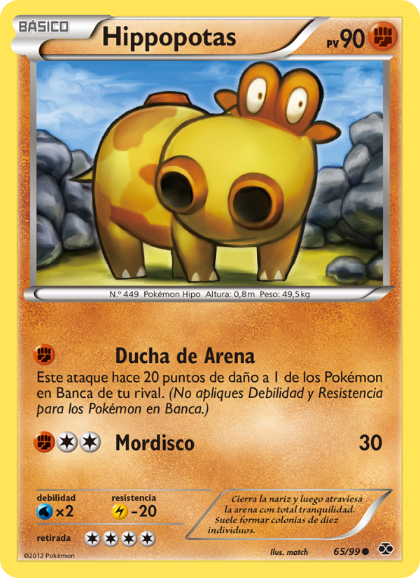 Hippopotas 65 — Próximos Destinos (Spanish Pokémon TCG card)