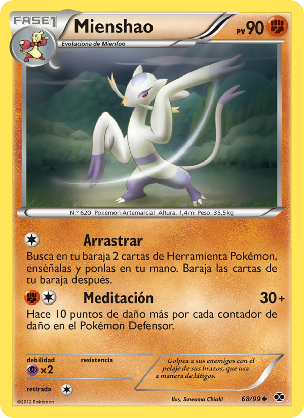 Mienshao 68 — Próximos Destinos (Spanish Pokémon TCG card)