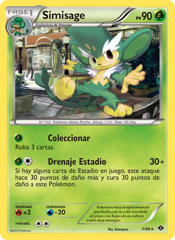 Simisage 7 — Próximos Destinos (Spanish Pokémon TCG card)