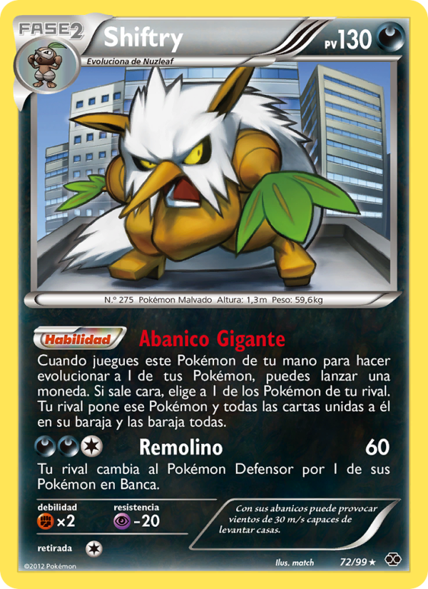 Shiftry 72 — Próximos Destinos (Spanish Pokémon TCG card)