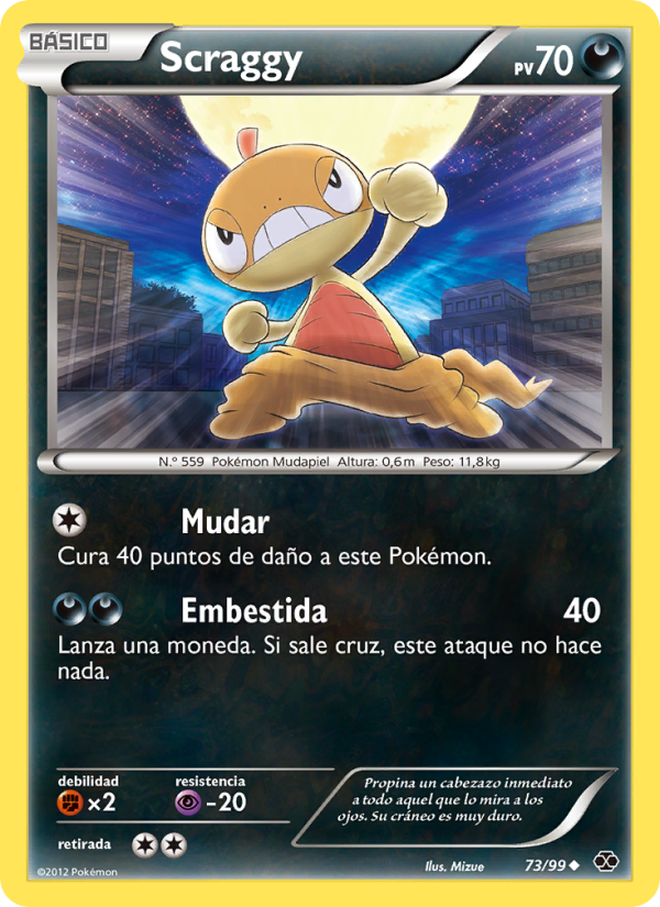 Scraggy 73 — Próximos Destinos (Spanish Pokémon TCG card)