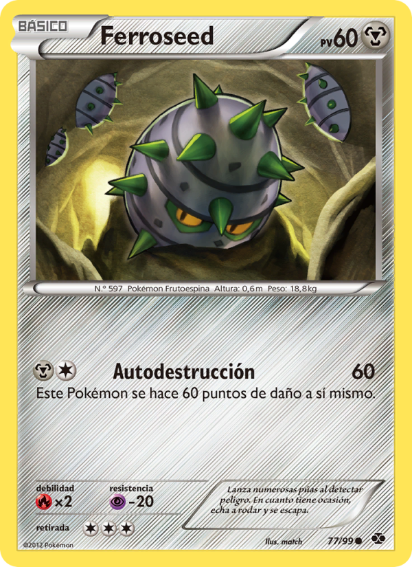 Ferroseed 77 — Próximos Destinos (Spanish Pokémon TCG card)