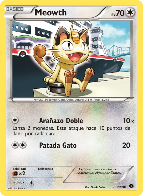 Meowth 80 — Próximos Destinos (Spanish Pokémon TCG card)