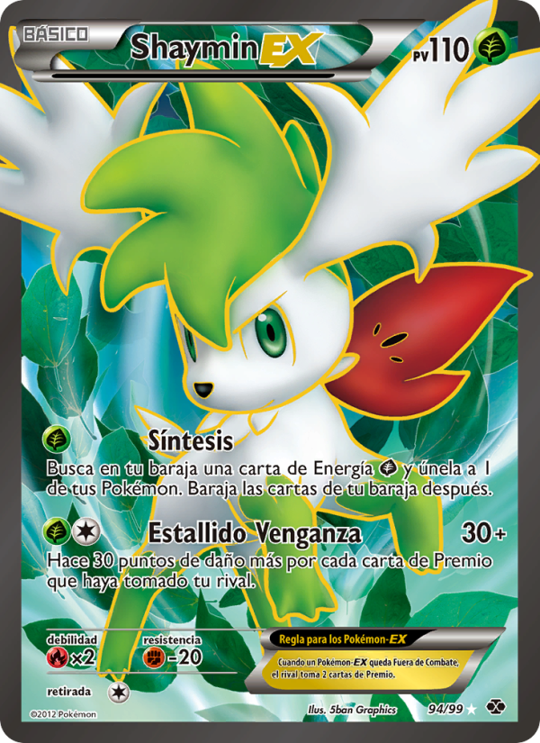 Shaymin-EX 94 — Próximos Destinos (Spanish Pokémon TCG card)