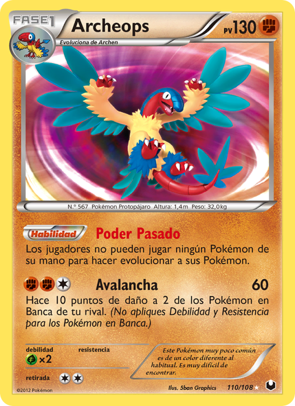 Archeops 110 — Oscuros Exploradores (Spanish Pokémon TCG card)