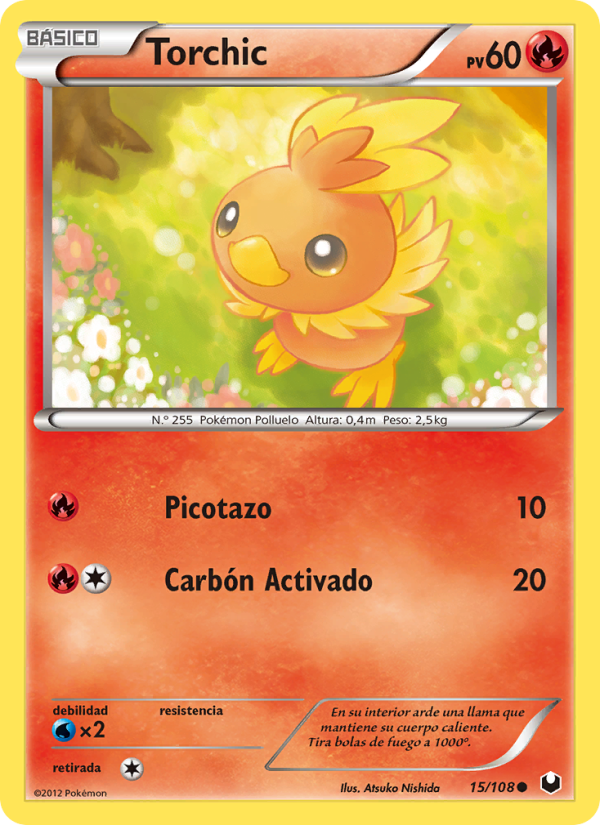 Torchic 15 — Oscuros Exploradores (Spanish Pokémon TCG card)