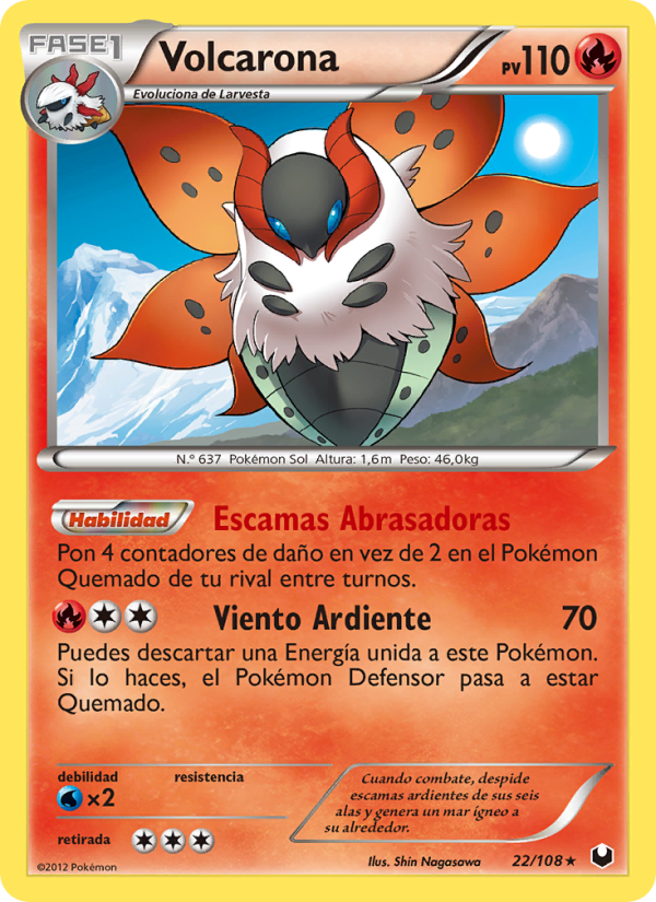 Volcarona 22 — Oscuros Exploradores (Spanish Pokémon TCG card)