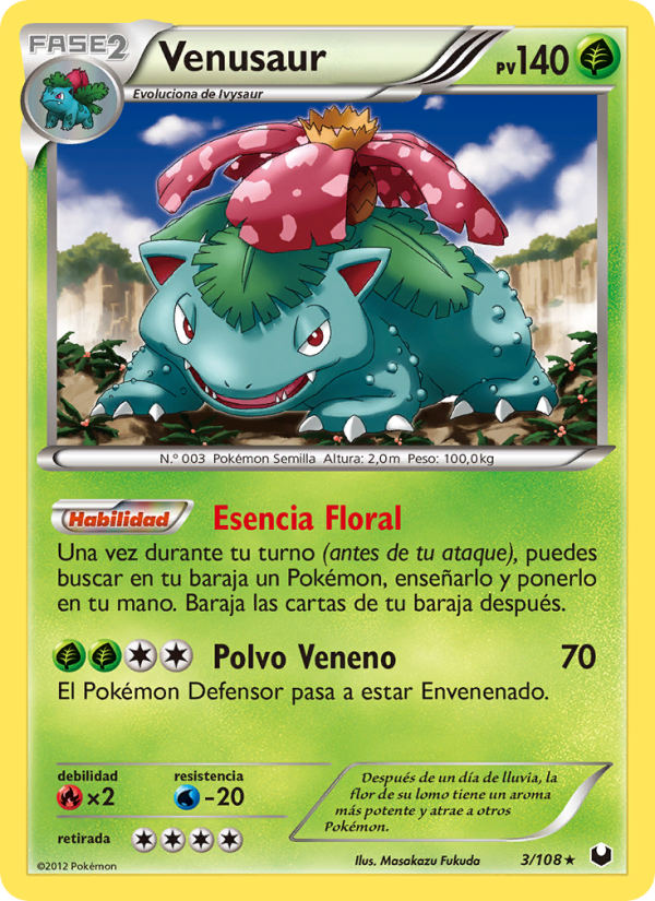 Venusaur 3 — Oscuros Exploradores (Spanish Pokémon TCG card)
