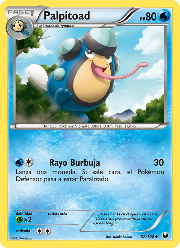 Palpitoad 32 — Oscuros Exploradores (Spanish Pokémon TCG card)