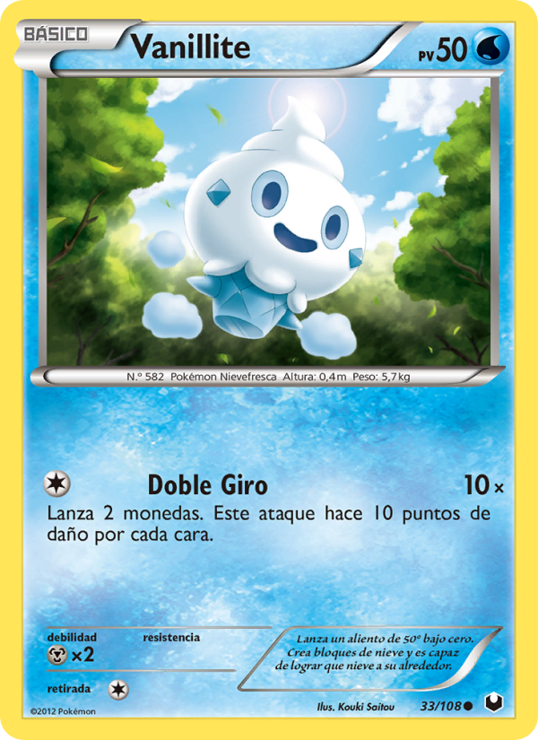 Vanillite 33 — Oscuros Exploradores (Spanish Pokémon TCG card)