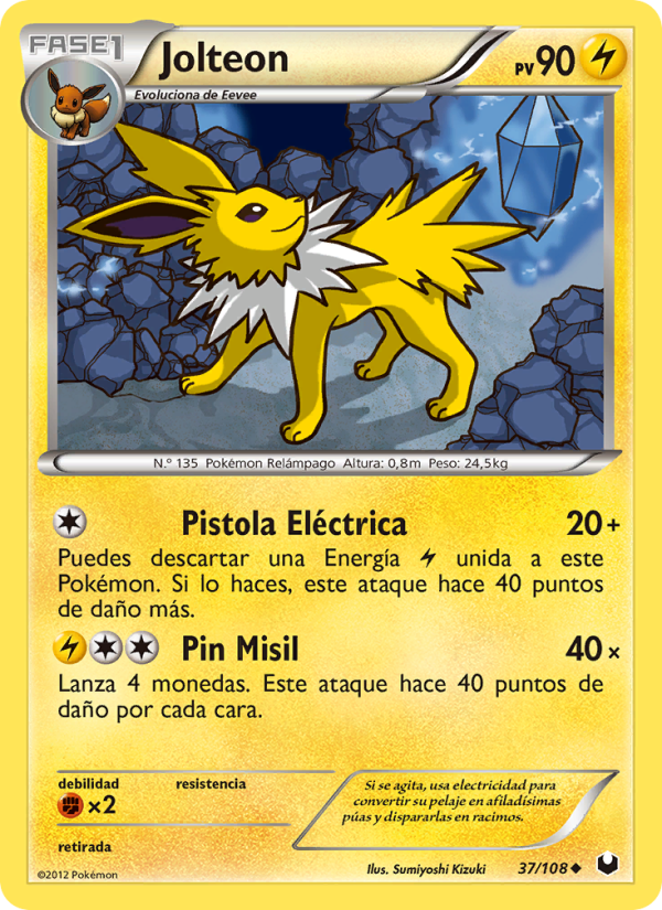 Jolteon 37 — Oscuros Exploradores (Spanish Pokémon TCG card)