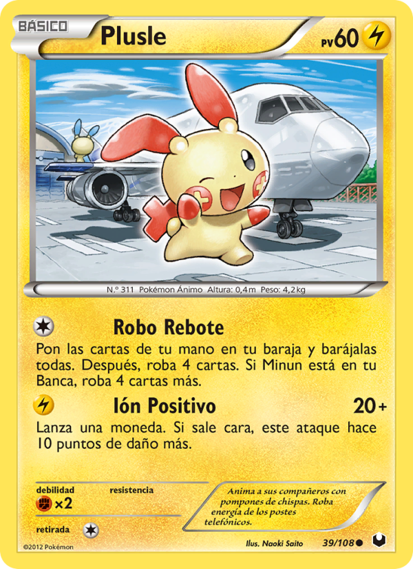 Plusle 39 — Oscuros Exploradores (Spanish Pokémon TCG card)