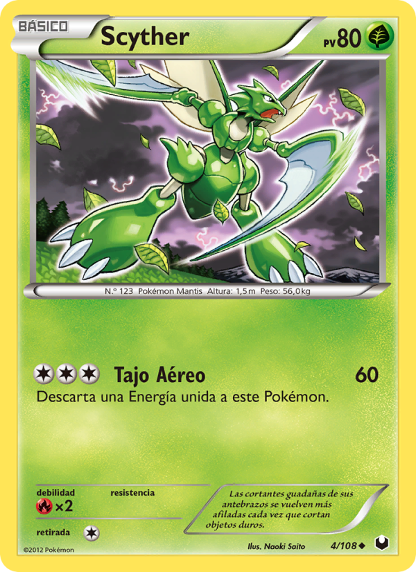 Scyther 4 — Oscuros Exploradores (Spanish Pokémon TCG card)