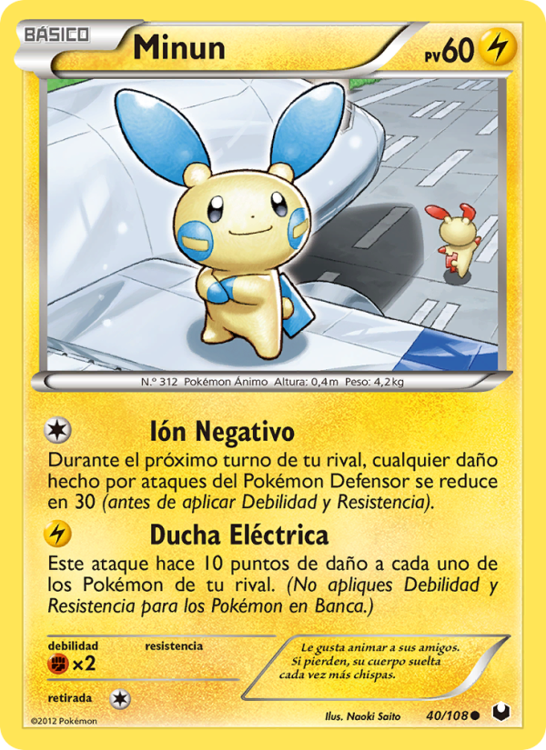 Minun 40 — Oscuros Exploradores (Spanish Pokémon TCG card)