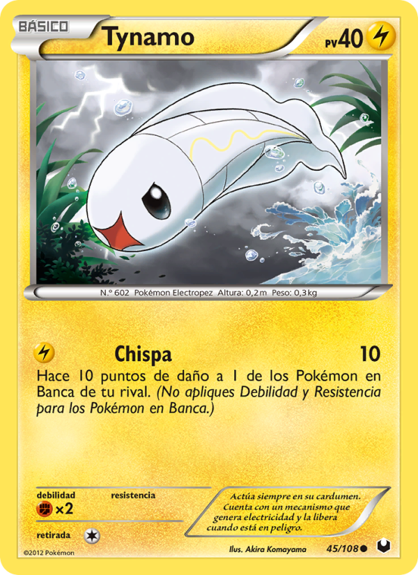 Tynamo 45 — Oscuros Exploradores (Spanish Pokémon TCG card)
