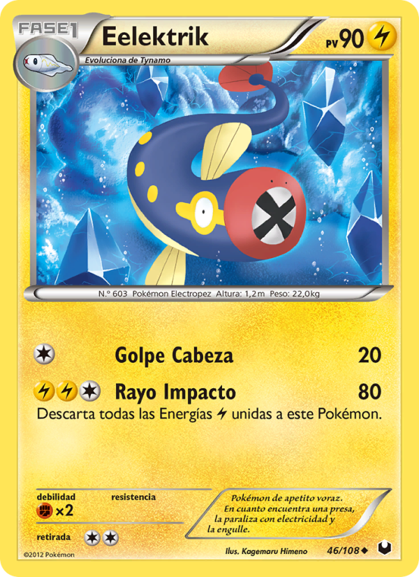 Eelektrik 46 — Oscuros Exploradores (Spanish Pokémon TCG card)