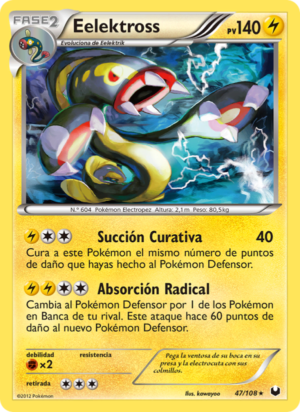 Eelektross 47 — Oscuros Exploradores (Spanish Pokémon TCG card)