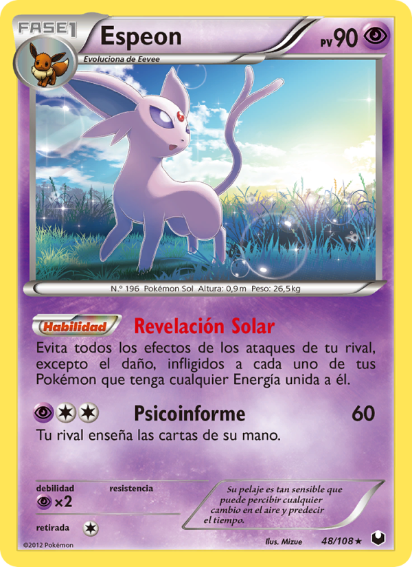 Espeon 48 — Oscuros Exploradores (Spanish Pokémon TCG card)