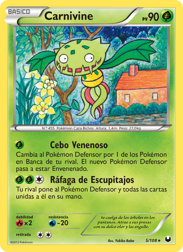 Carnivine 5 — Oscuros Exploradores (Spanish Pokémon TCG card)