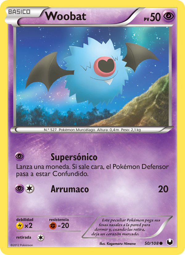 Woobat 50 — Oscuros Exploradores (Spanish Pokémon TCG card)