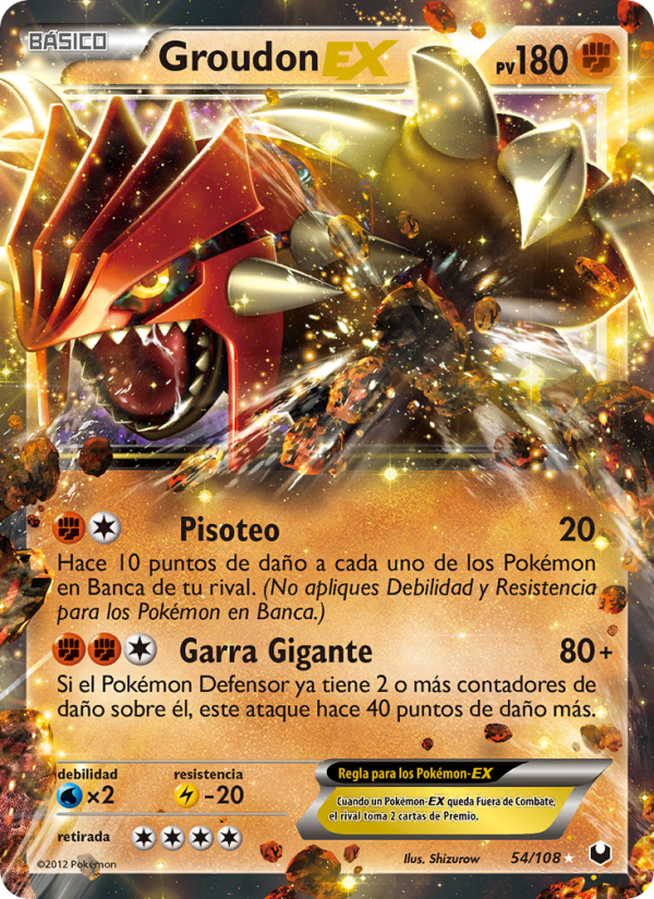 Groudon-EX 54 — Oscuros Exploradores (Spanish Pokémon TCG card)