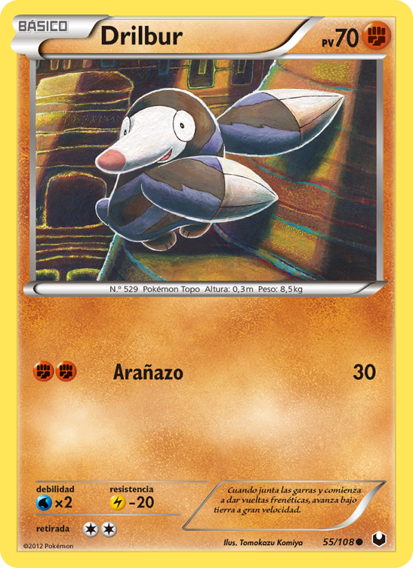 Drilbur 55 — Oscuros Exploradores (Spanish Pokémon TCG card)