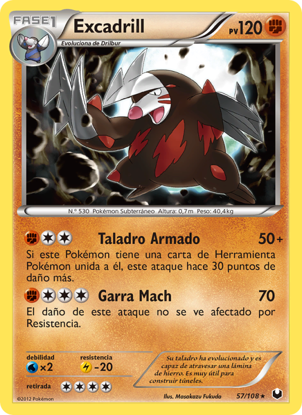 Excadrill 57 — Oscuros Exploradores (Spanish Pokémon TCG card)