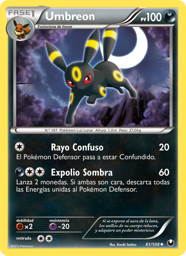 Umbreon 61 — Oscuros Exploradores (Spanish Pokémon TCG card)