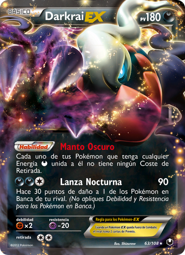 Darkrai-EX 63 — Oscuros Exploradores (Spanish Pokémon TCG card)