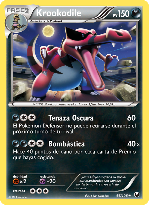 Krookodile 66 — Oscuros Exploradores (Spanish Pokémon TCG card)